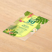 Tropisch paradijs jaarlijkse verjaardag acryl uitnodigingen (Laagn)