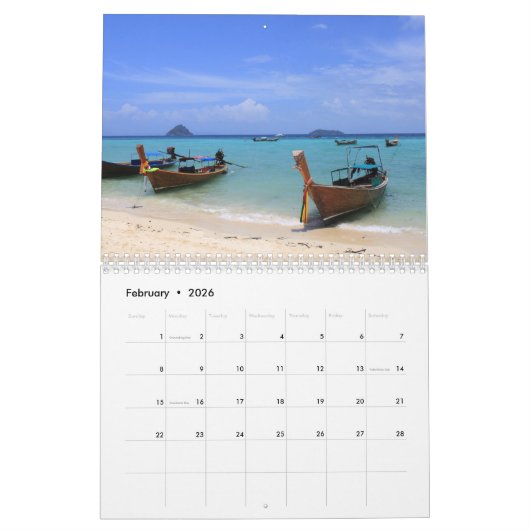 Tropisch paradijs kalender (Feb 2026)