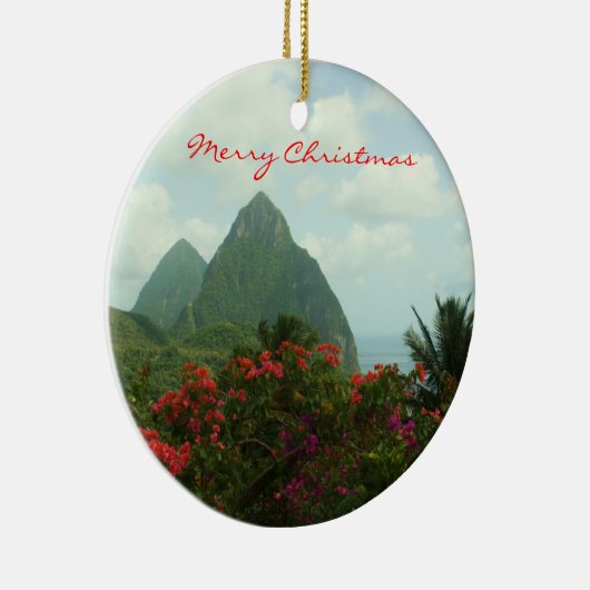 Tropisch paradijs kerstversiering keramisch ornament (Rechts)