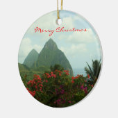 Tropisch paradijs kerstversiering keramisch ornament (Links)