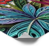 Tropisch Paradijs | Kust Strand Scène Impasto Poster (Hoek)