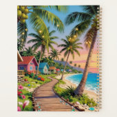 Tropisch Paradijs Kust Zee Cottage Oceaan  Planner (Achterkant)