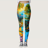Tropisch paradijs leggings (Voorkant)