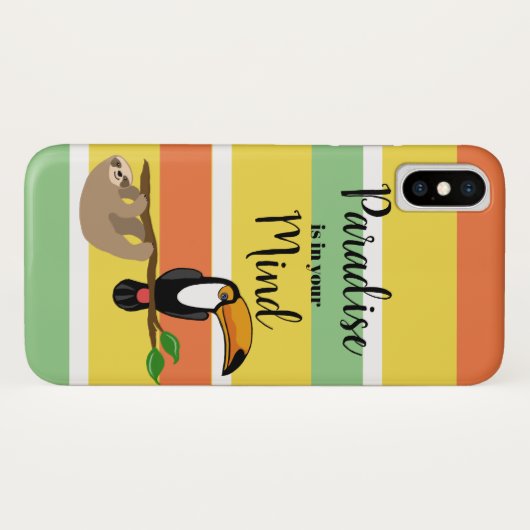 Tropisch paradijs, luiaard en toucan Case-Mate iPhone case (Achterkant (horizontaal))