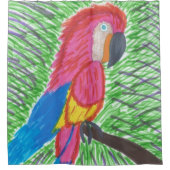 Tropisch Paradijs Macaw Douchegordijn (Voorkant)