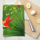 Tropisch paradijs met een Hummingbird Theedoek (Quarter Fold)