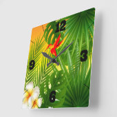 Tropisch paradijs met een Hummingbird Vierkante Klok (Hoek)