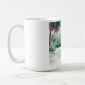 Tropisch paradijs met zandstrand en palmbomen koffiemok (Links)