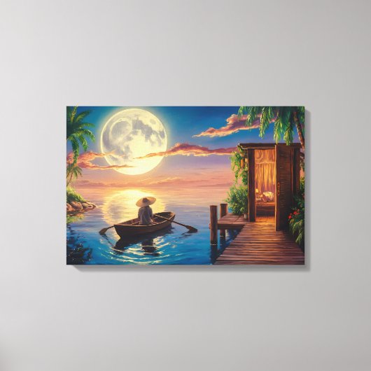 Tropisch Paradijs Olieverfschilderij Canvas Afdruk (Voorkant)