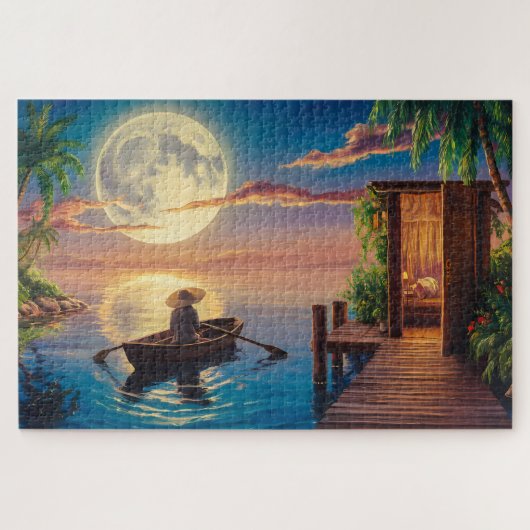 Tropisch Paradijs Olieverfschilderij Legpuzzel (Horizontaal)