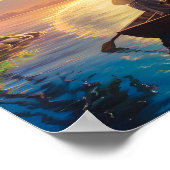 Tropisch Paradijs Olieverfschilderij Poster (Hoek)