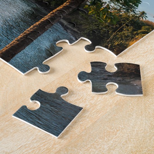 Tropisch paradijs op zonsondergang, Fiji Legpuzzel (Zijkant)