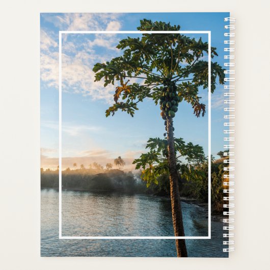 Tropisch paradijs op zonsondergang, Fiji Planner (Achterkant)