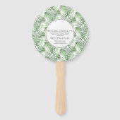 Tropisch Paradijs Palm Tree Strand Trouwronde Handwaaier (Achterkant)