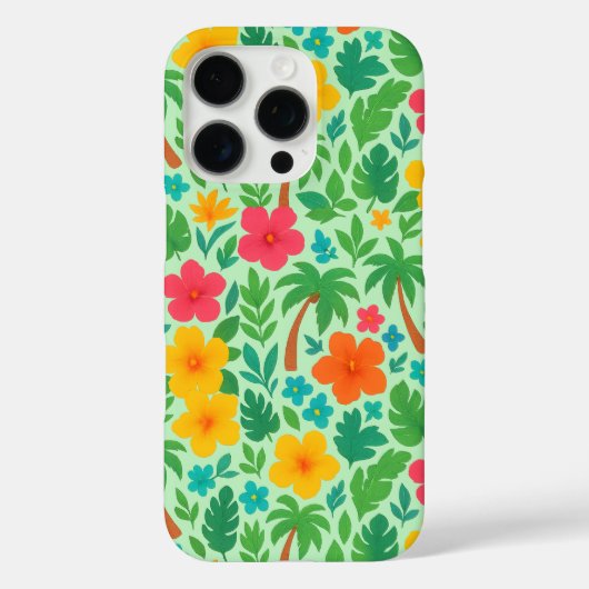 Tropisch Paradijs – Palmbladeren & Hibiscus Patroo Case-Mate iPhone Case (Achterkant)