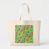 Tropisch Paradijs – Palmbladeren & Hibiscus Patroo Grote Tote Bag (Voorkant)