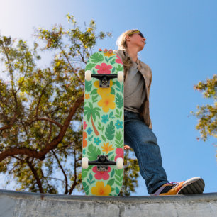Tropisch Paradijs – Palmbladeren & Hibiscus Patroo Persoonlijk Skateboard