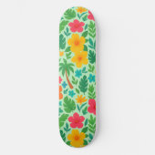 Tropisch Paradijs – Palmbladeren & Hibiscus Patroo Persoonlijk Skateboard (Voorkant)