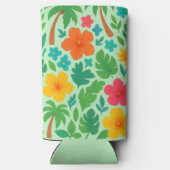 Tropisch Paradijs – Palmbladeren & Hibiscus Patroo Seltzer Blikjeskoeler (Achterkant)