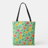 Tropisch Paradijs – Palmbladeren & Hibiscus Patroo Tote Bag (Achterkant)