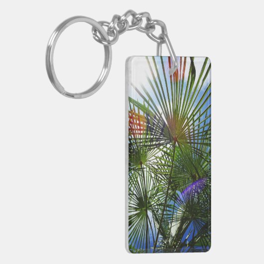 Tropisch paradijs palmboom sleutelhanger (Voorkant Links)