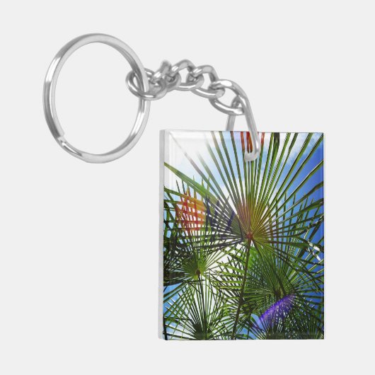 Tropisch paradijs palmboom sleutelhanger (Voorkant Links)