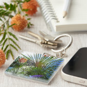 Tropisch paradijs palmboom sleutelhanger (Voorkant Rechts)