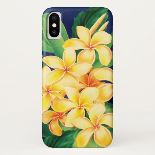 Tropisch paradijs Plumeria Hawaiian Illustratie Case-Mate iPhone Case (Achterkant)