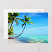 Tropisch paradijs Prachtige strand- en palmbomen Briefkaart (Voorkant / Achterkant)