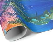 Tropisch paradijs reflectie cadeaupapier (Rol Hoek)