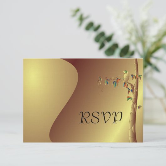 Tropisch Paradijs RSVP Huwelijksuitnodiging (Staand voorkant)