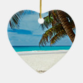 Tropisch paradijs Sjabloon-Zonnedag op het strand Keramisch Ornament (Achterkant)