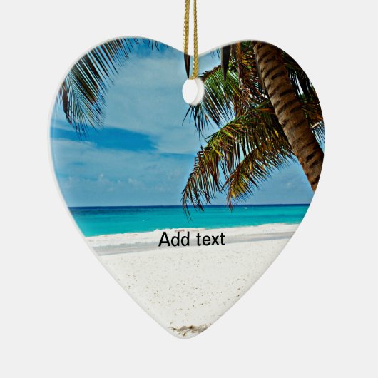 Tropisch paradijs sjabloon-Zonnige dag op het stra Keramisch Ornament (Rechts)