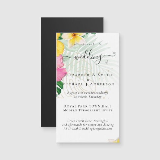 Tropisch Paradijs Strand Bruiloft Levendige Bloeme (Voorkant / Achterkant)