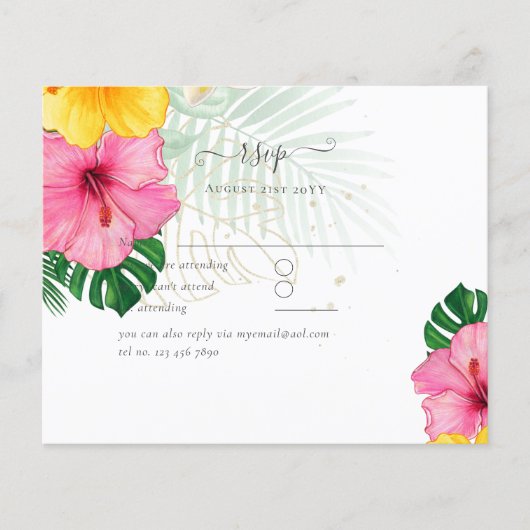 Tropisch Paradijs Strand Bruiloft Levendige Bloeme (Voorkant)