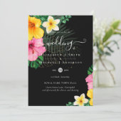 Tropisch Paradijs Strand Bruiloft Levendige Bloeme Kaart (Staand voorkant)
