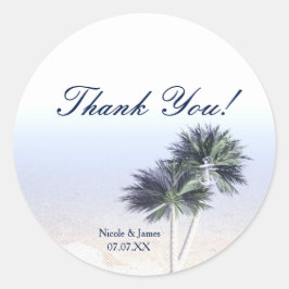 Tropisch paradijs strand- en palmbomenstickers ronde sticker