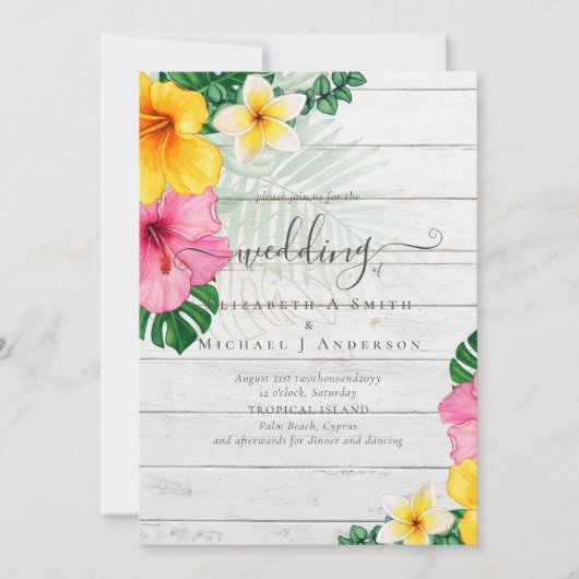 Tropisch Paradijs Strand Huwelijk Felle Bloemenpra (Voorkant)