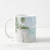 Tropisch Paradijs Strand Palmbomen Koffiemok (Links)
