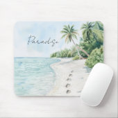 Tropisch Paradijs Strand Palmbomen Muismat (Met muis)