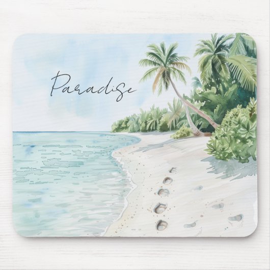 Tropisch Paradijs Strand Palmbomen Muismat (Voorkant)