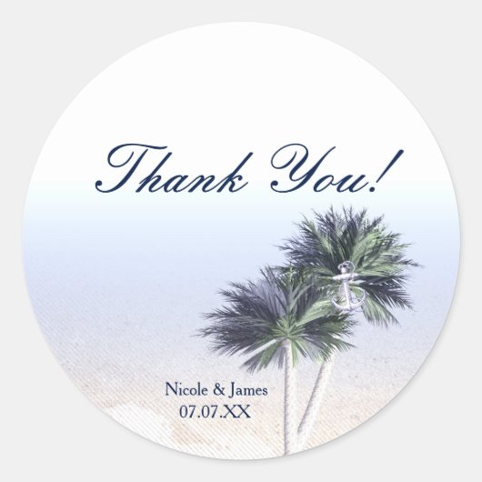 Tropisch Paradijs Strand & Palmboom Stickers (Voorkant)