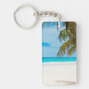 Tropisch paradijs strand sleutelhanger