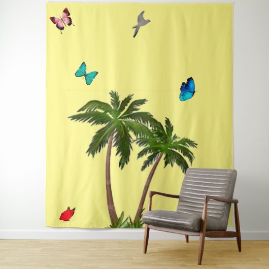 Tropisch paradijs Tapestry Wandkleed (In situ)