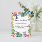 Tropisch Paradijs Thema Save The Date (Staand voorkant)
