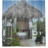Tropisch paradijs Tiki Hut Douchegordijn (Voorkant)