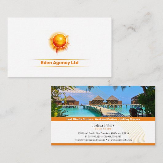 Tropisch paradijs | Toerismereisagent Visitekaartje (Voorkant / Achterkant)