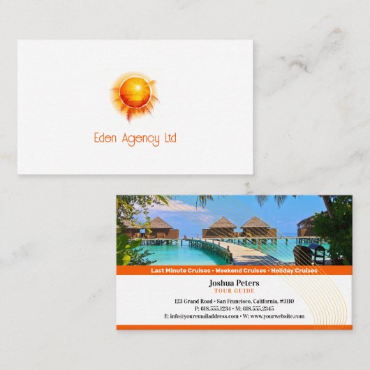 Tropisch paradijs | Toerismereisagent Visitekaartje (Voorkant / Achterkant)