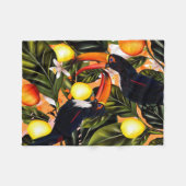Tropisch paradijs. Toucans en citrus Fleece Deken (Voorkant (Horizontaal))