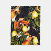 Tropisch paradijs. Toucans en citrus Fleece Deken (Voorkant)